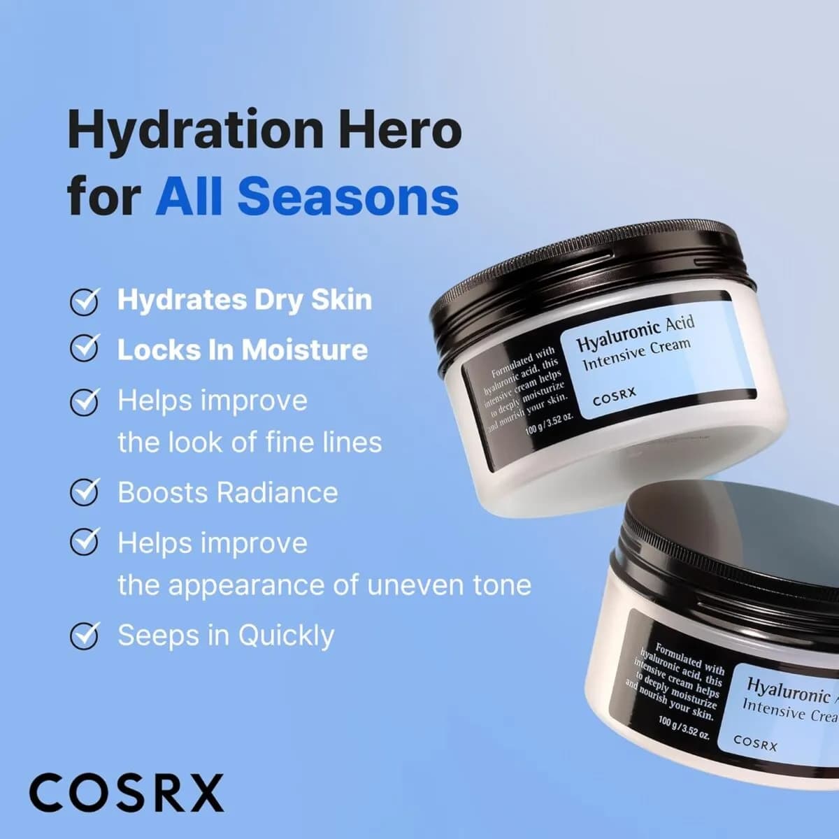 کرم هیالورونیک اسید کوزارکس COSRX Hyaluronic Acid Intensive Cream — تصویر ۱۲