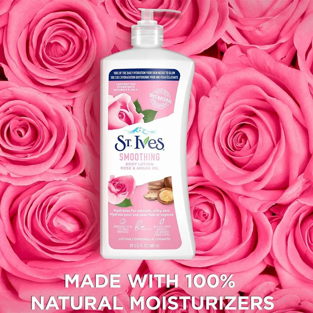 لوسیون بدن گل رز و آرگان سینت ایوز ST.Ives smoothing rose & argan — تصویر ۷