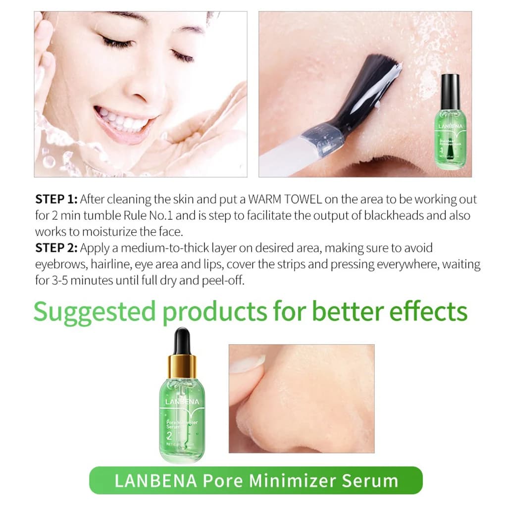 سرم جوش سر سیاه لانبنا LANBENA BLACKHEAD REMOVER MASK — تصویر ۳