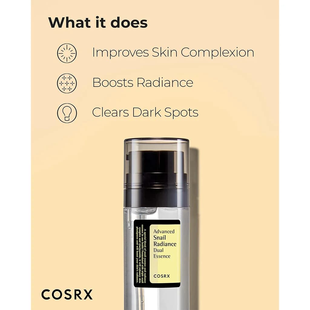 دابل سرم اسنس حلزون کوزارکس COSRX Advanced Snail Radiance Dual Essence — تصویر ۴