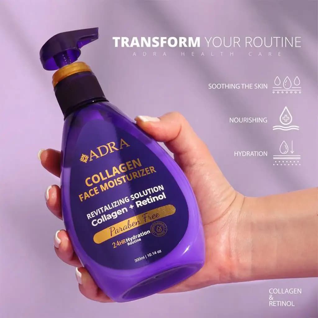 کرم آبرسان کلاژن و رتینول آدرا ADRA collagen face moisturizer — تصویر ۳