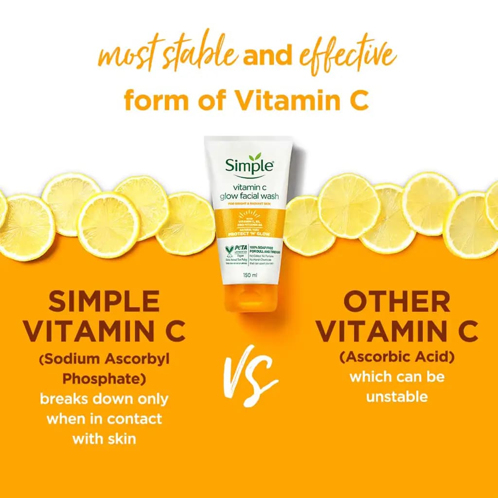 ژل شستشو ویتامین سی سیمپل Simple vitamin c glow facial wash — تصویر ۸