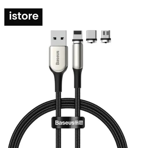کابل مگنتی سه سر بیسوس Baseus Zinc Magnetic Cable Kit TZCAXC-F01