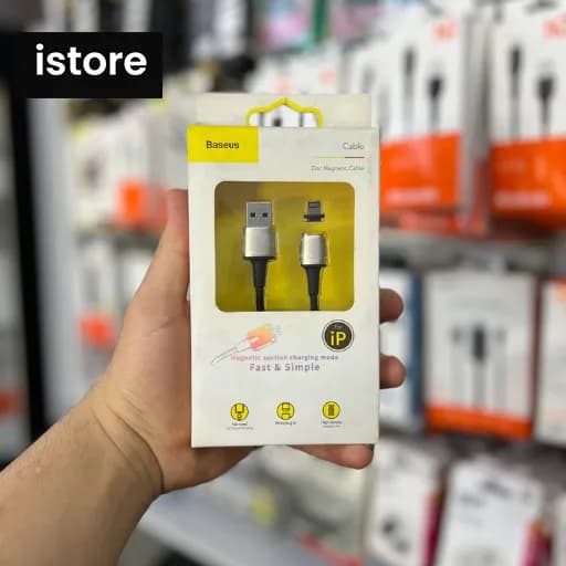 کابل آهنربایی لایتنینگ بیسوس Baseus Lightning Zinc Magnetic Cable 1m/2.4A — تصویر ۶