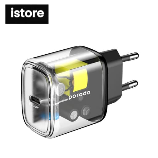 شارژر 30 وات پرودو | Porodo 30W transparent charger TC30WSCEU — تصویر ۲