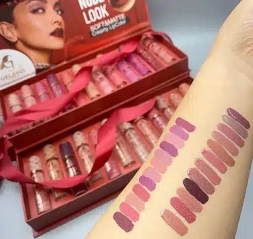 پک 12 عددی رژ لب مایع گلاریس مدل Gollagen Nude Look — تصویر ۱۱