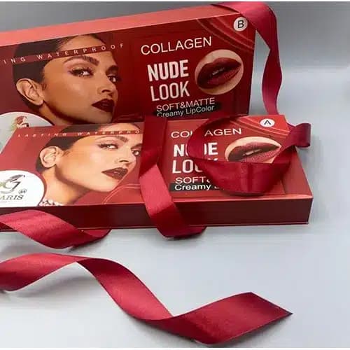 پک 12 عددی رژ لب مایع گلاریس مدل Gollagen Nude Look — تصویر ۵