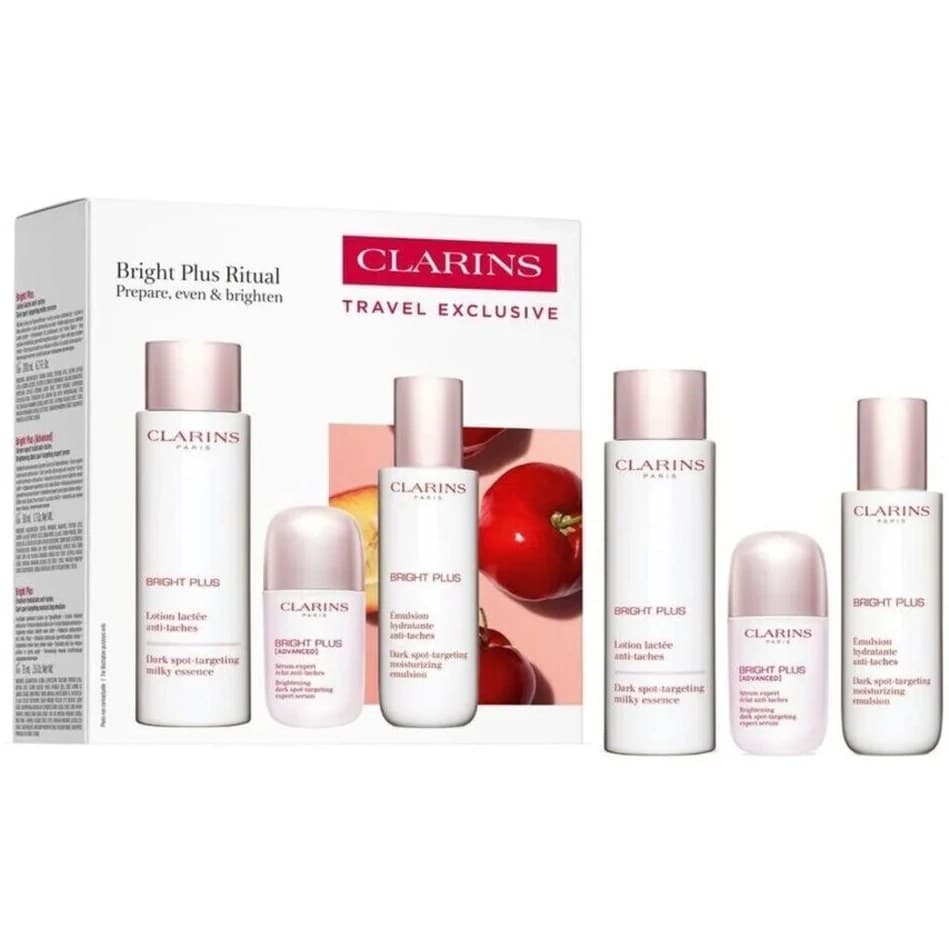ست روشن کننده و ضدلک کلارینس برایت پلاس Clarins bright plus پک 3 عددی