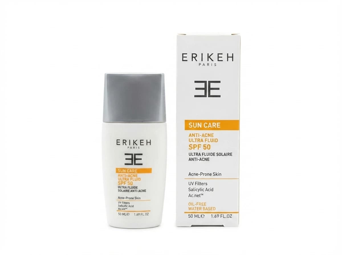 فلوئید ضد آفتاب و ضد جوش اریکه بی رنگ spf50 — تصویر ۴