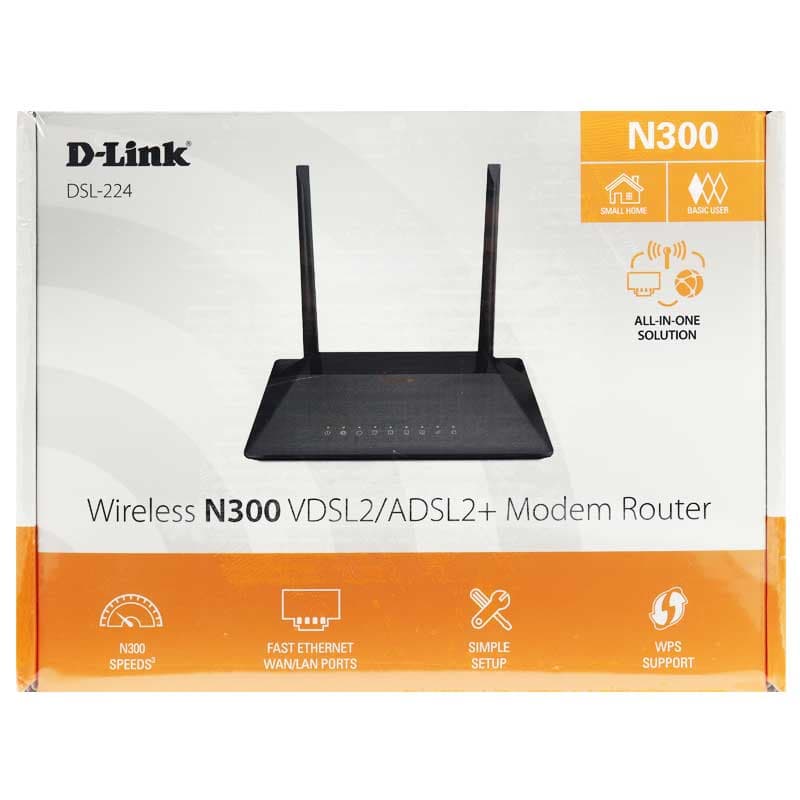مودم روتر دو آنتن D-Link DSL-224 N300 VDSL2 300Mbps ADSL2 — تصویر ۹