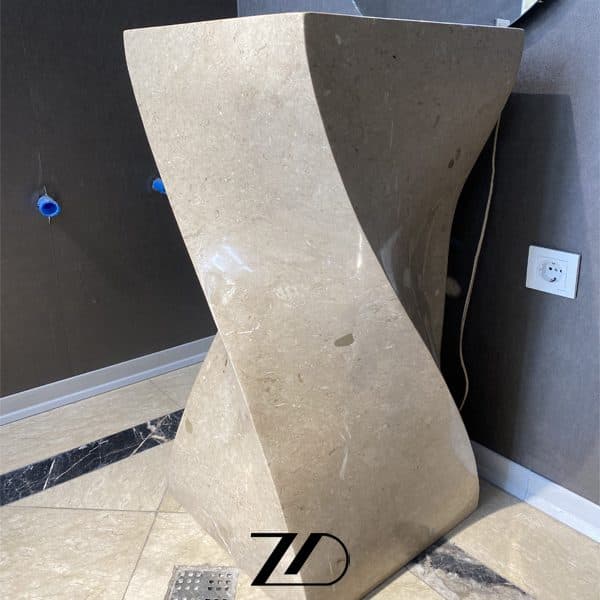 روشویی سنگی تک پایه مرمریت — تصویر ۸