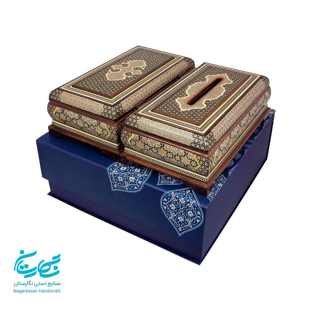 ست پذیرایی خاتم کاری اعلا با جعبه هاردباکس