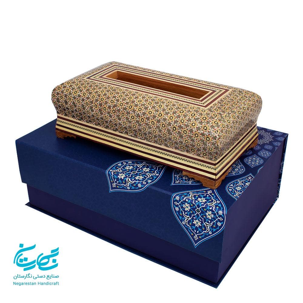جعبه دستمال خاتم کاری با جعبه هاردباکس