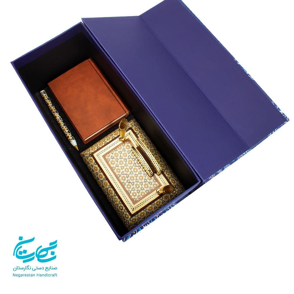 ست رومیزی خاتم کاری با جعبه هاردباکس — تصویر ۴