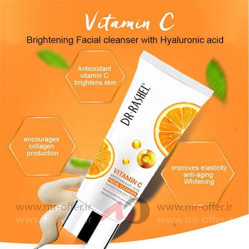 شوینده صورت ویتامین سی دکتر راشل اورجینال 80گرم DR·RASHEL Vitamin C Facial Cleanser — تصویر ۱۰