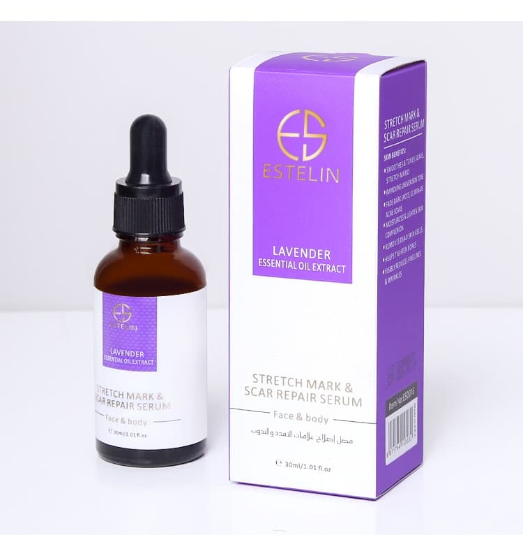 سرم ترمیم ترک پوستی و جای زخم استلین حاوی روغن اسطوخودوس اورجینال 30میل ESTELIN Lavender Stretch Mark Scar Repair Serum — تصویر ۵