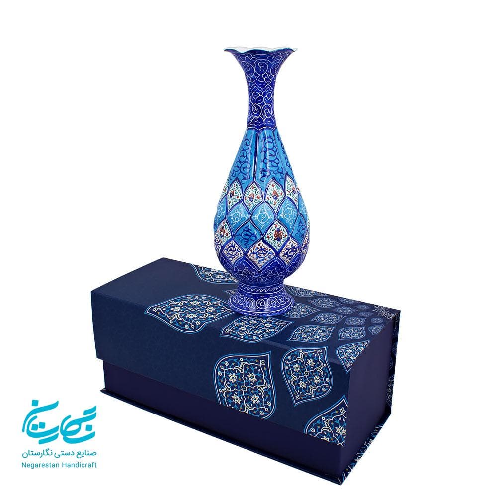 گلدان میناکاری 25 س.م با جعبه هاردباکس نفیس