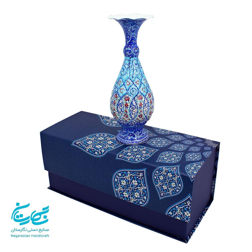 گلدان میناکاری 20 س.م با جعبه هاردباکس نفیس