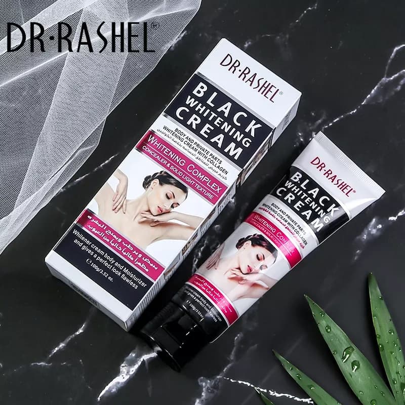 کرم سفید کننده بدن دکتر راشل اورجینال 100گرم Dr.Rashel Black Charcoal Whitening Cream With Collagen For Body&Private Parts