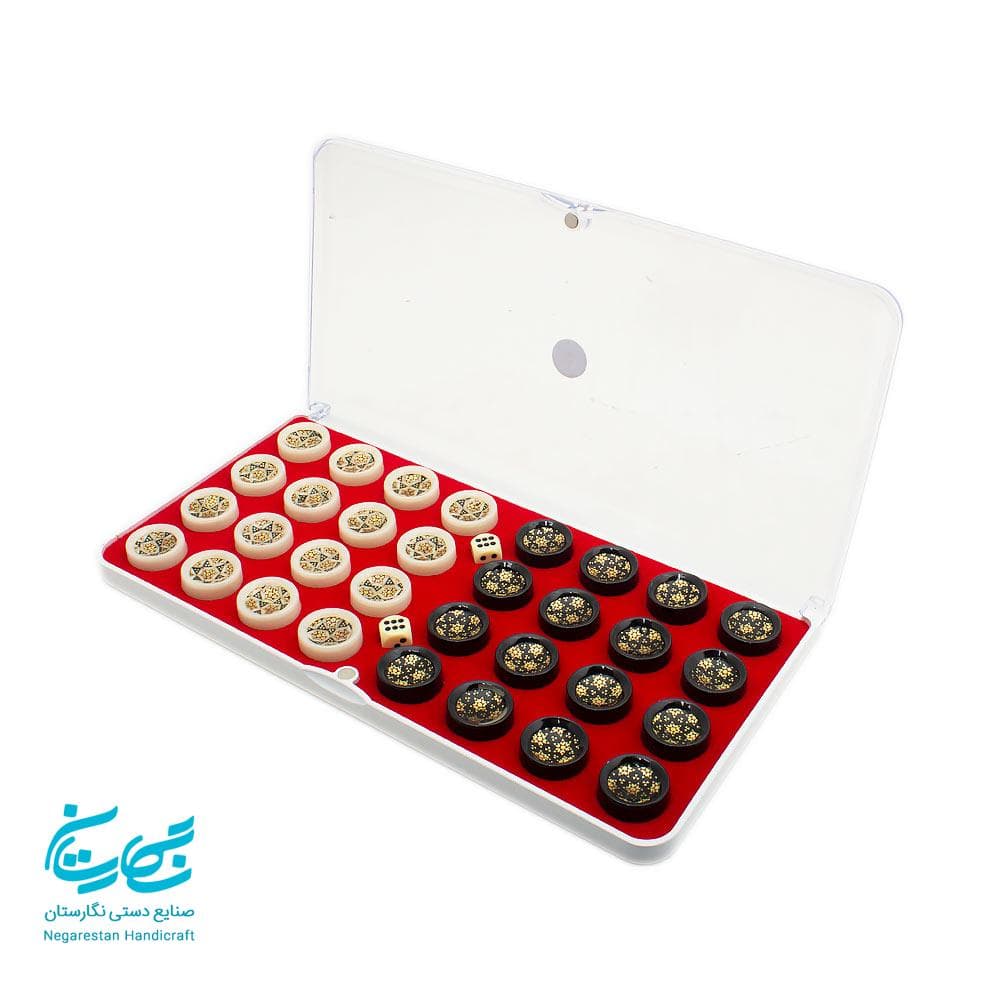 مهره تخته نرد خاتم کاری با جعبه