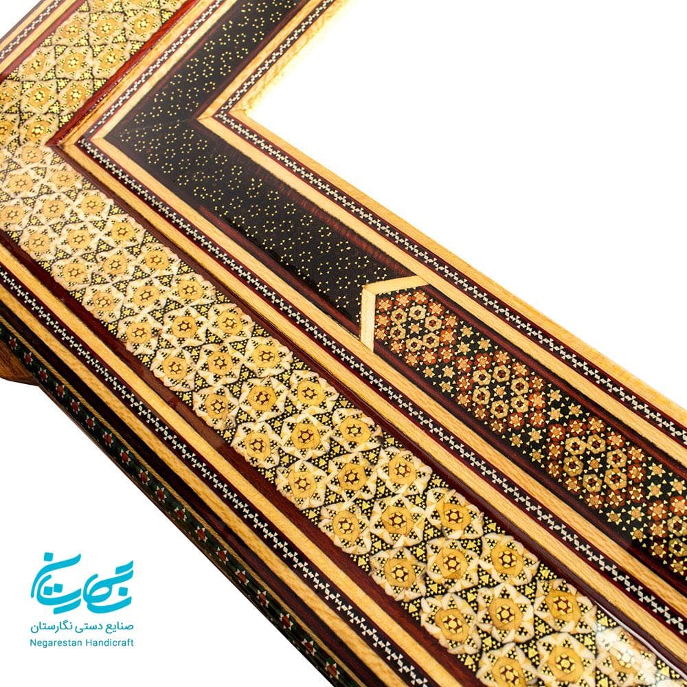 تابلو قلم زنی با قاب خاتم کاری 60 در 100 س.م — تصویر ۴