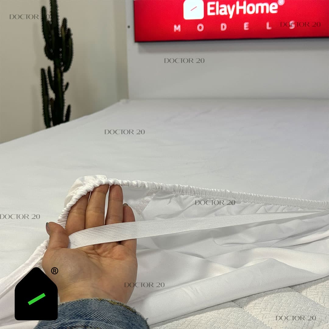ملحفه نیم ست یک نفره رنگ سفید (ملحفه کش دار+ 1 روبالشتی) Elay home — تصویر ۱۱