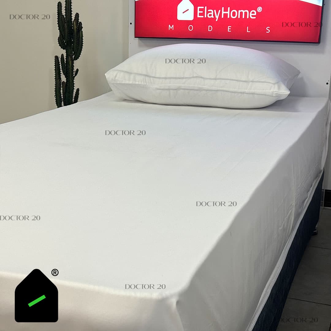 ملحفه نیم ست یک نفره رنگ سفید (ملحفه کش دار+ 1 روبالشتی) Elay home — تصویر ۷