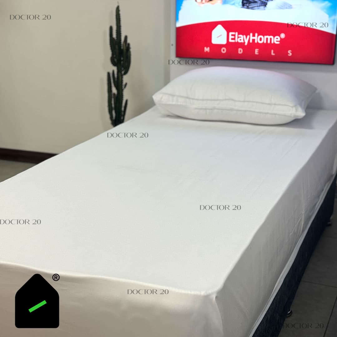 ملحفه نیم ست یک نفره رنگ سفید (ملحفه کش دار+ 1 روبالشتی) Elay home — تصویر ۶