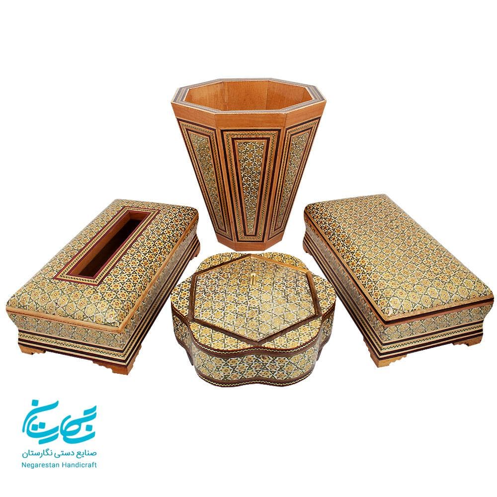 ست 4 تکه پذیرایی خاتم کاری