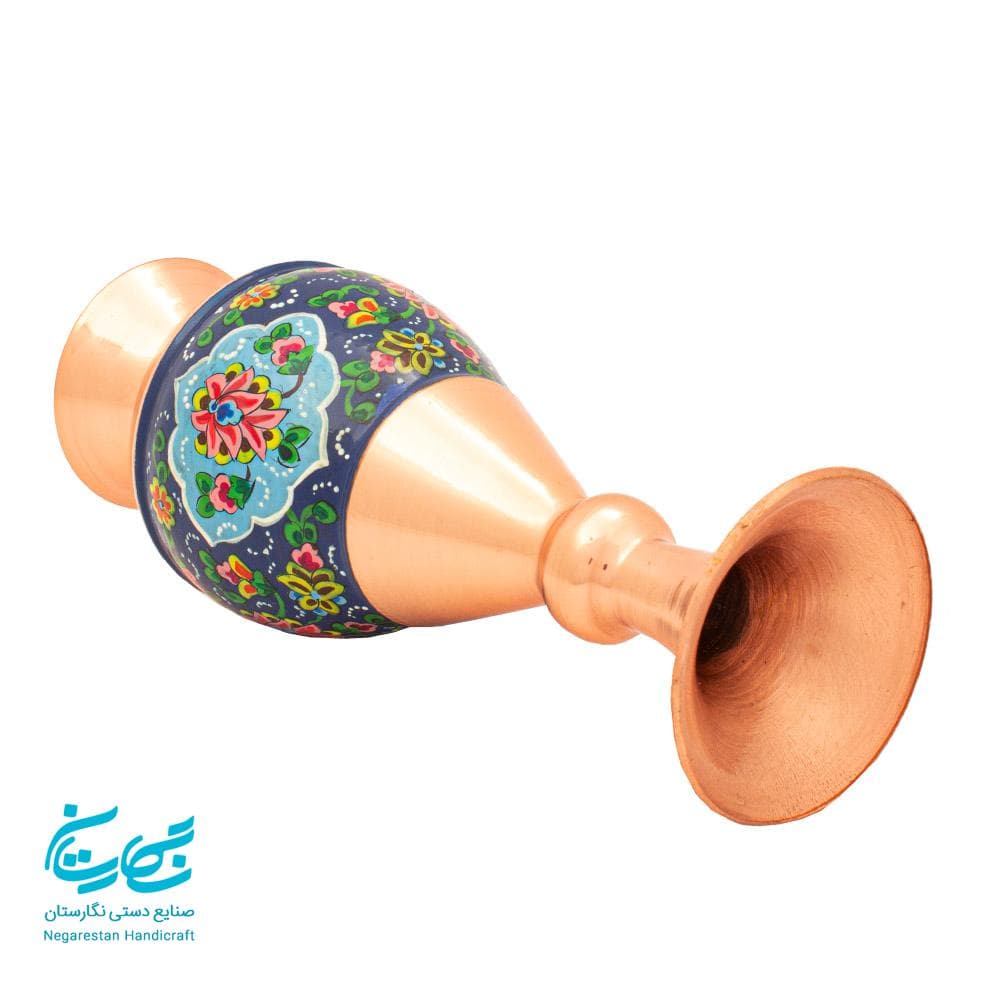 گلدان مس و پرداز جفتی 20 سانتیمتر — تصویر ۳