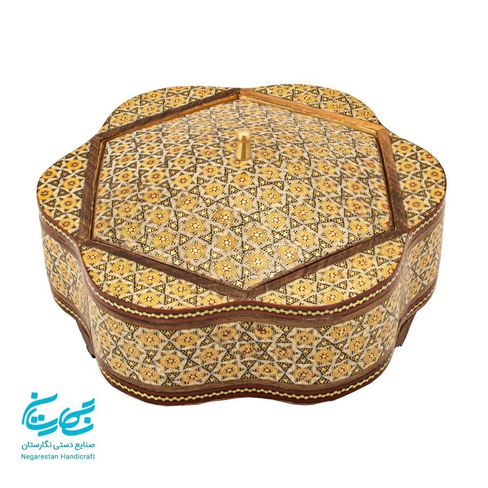 شکلات خوری خاتم کاری طرح گلی