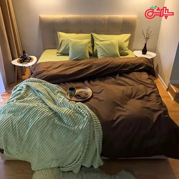 روتختی ساده قهوه ای سبز – تمام کتان — تصویر ۵