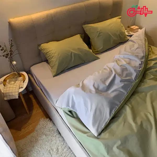 روتختی ساده سبز طوسی – تمام کتان