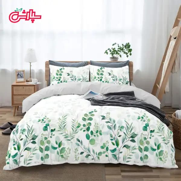 روتختی دخترانه سبز آبرنگی FLORA -کتان (مدل 345) — تصویر ۳