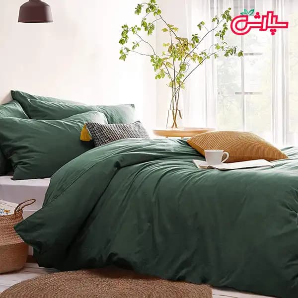 روتختی ساده سبز تیره – تمام کتان