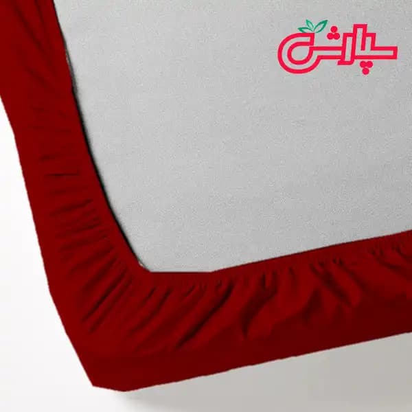 سرویس ملحفه ساده زرشکی – کتان
