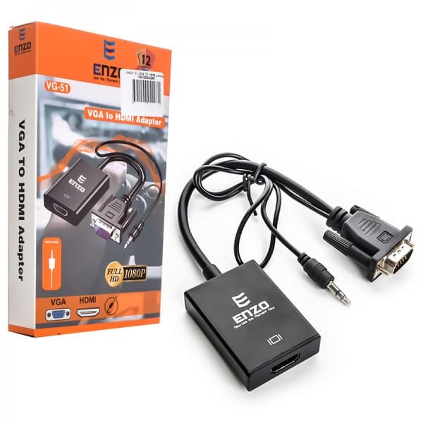 کابل تبدیل VGA TO HDMI همراه کابل صدا انزو (ENZO) مدل VG-51 — تصویر ۳