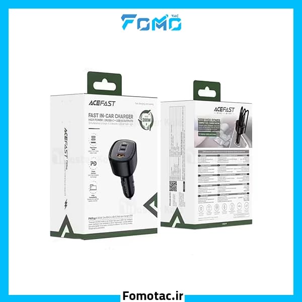 شارژر فندکی200W ایس فست(AceFast) مدل B18 — تصویر ۳