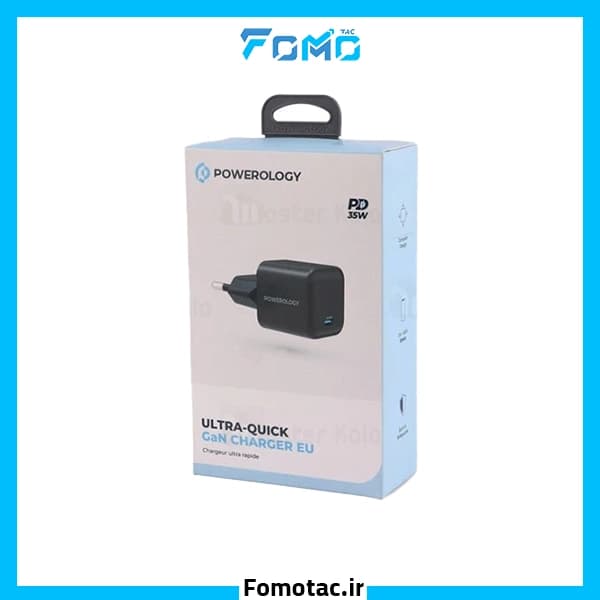 آداپتور شارژ سریع 35w پاورولوژی(Powerology) مدل GaN EU UltraQuick – تک پورت — تصویر ۳
