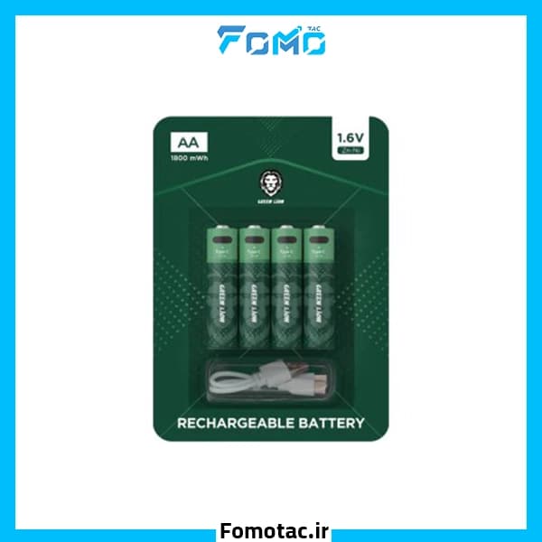 باتری قلمی شارژی 1800MWh گرین لاین (GREEN LION) مدل AA — تصویر ۴
