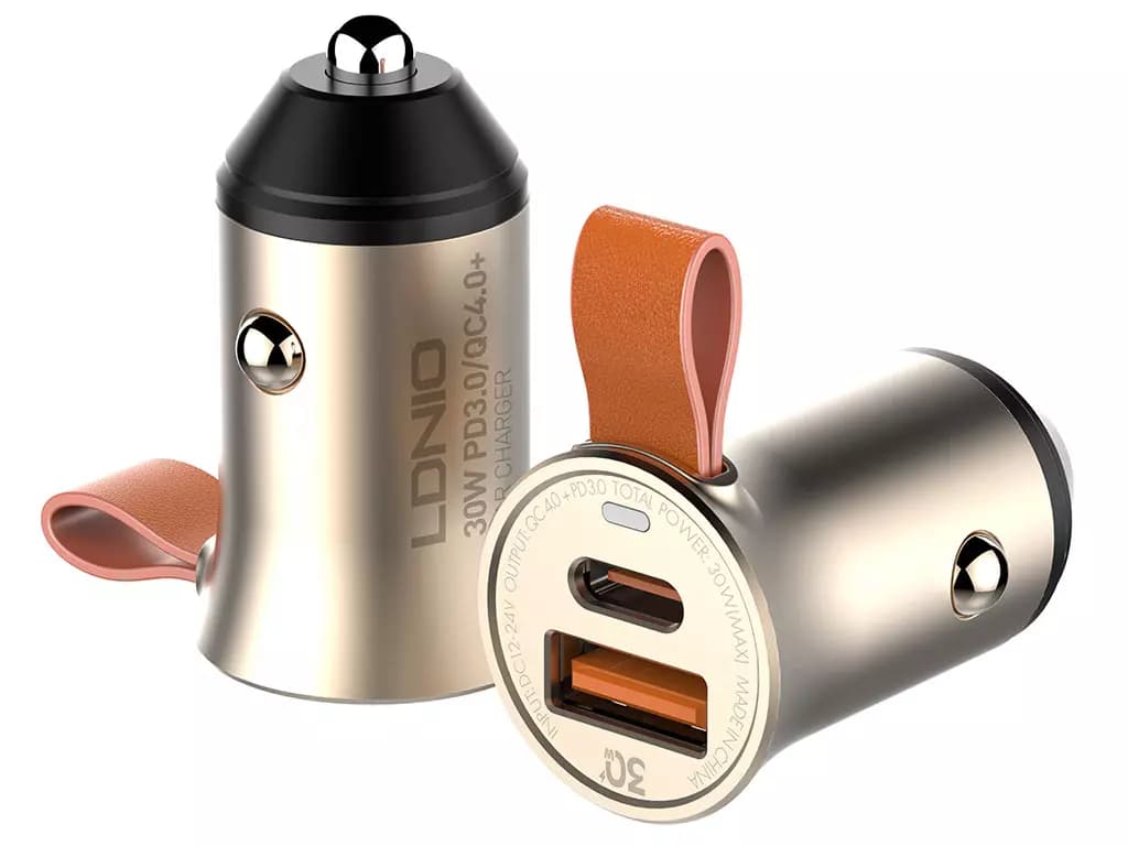 شارژر فندکی فست شارژ تایپ‎ سی ماشین ال دنیو Ldnio C509Q 30W car charger C to C — تصویر ۷