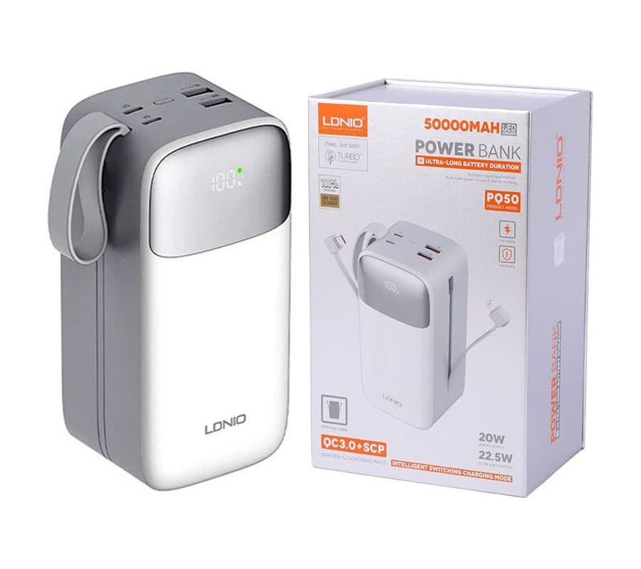 پاور بانک فست شارژ 50000 ال دینیو Ldnio PQ50 power 50000MAH — تصویر ۱۰