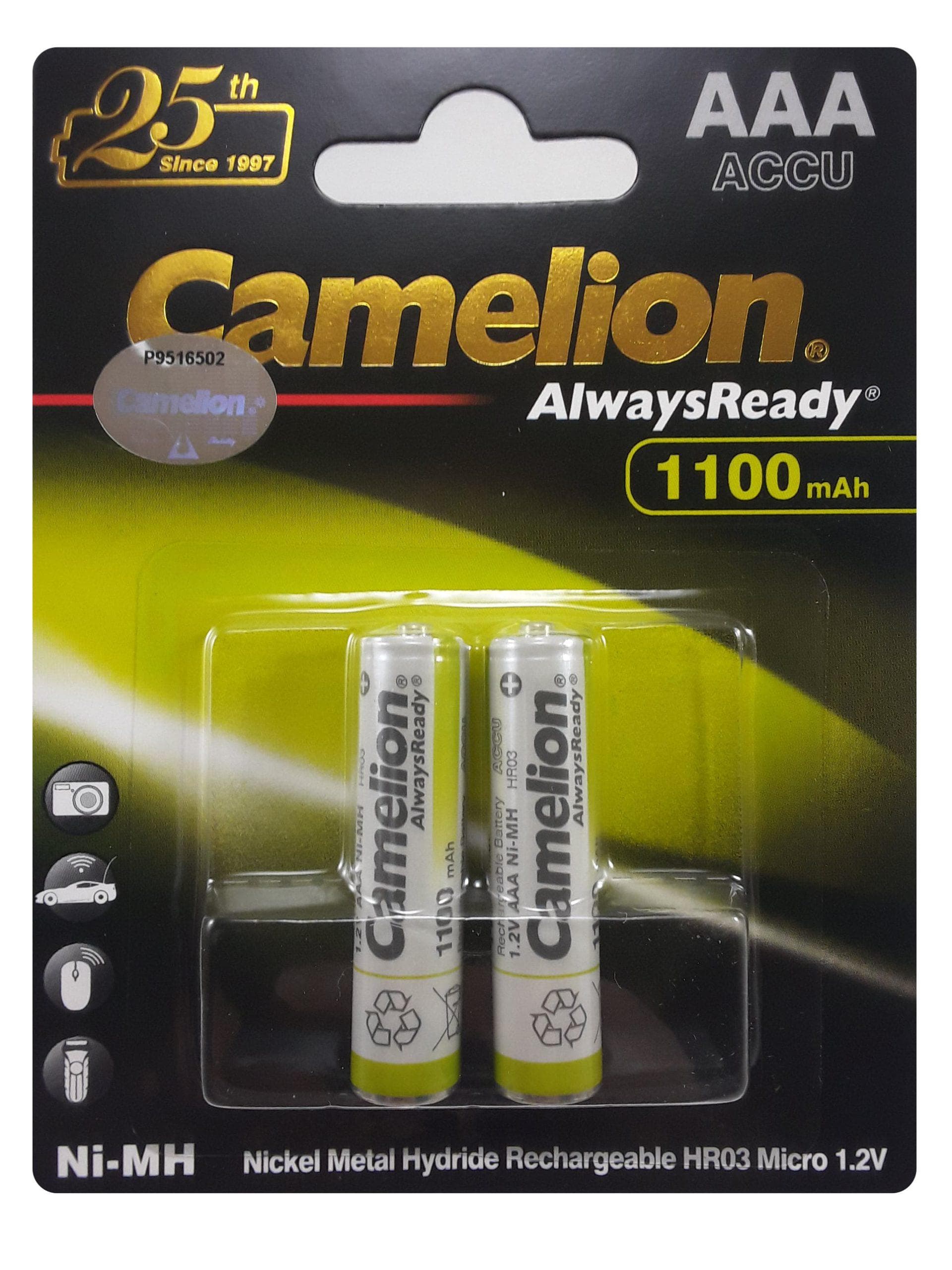باتری نیم قلمی شارژی AR کملیون 1100mAh | AAA Camelion