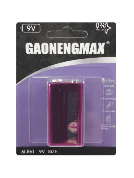 باتری کتابی آلکالاین 9 ولت GAONENMAX