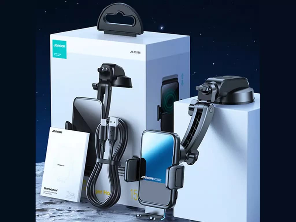 هولدر و شارژر بی سیم موبایل داخل خودرو جویروم Joyroom JR-ZS298 dashboard holder — تصویر ۶