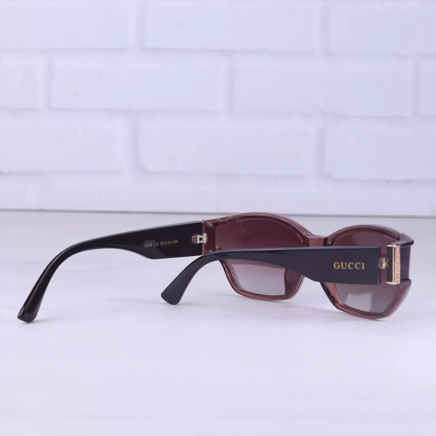 عینک آفتابی گوچی زنانه فریم پروانه ای قهوه ای 5296/2 — تصویر ۸