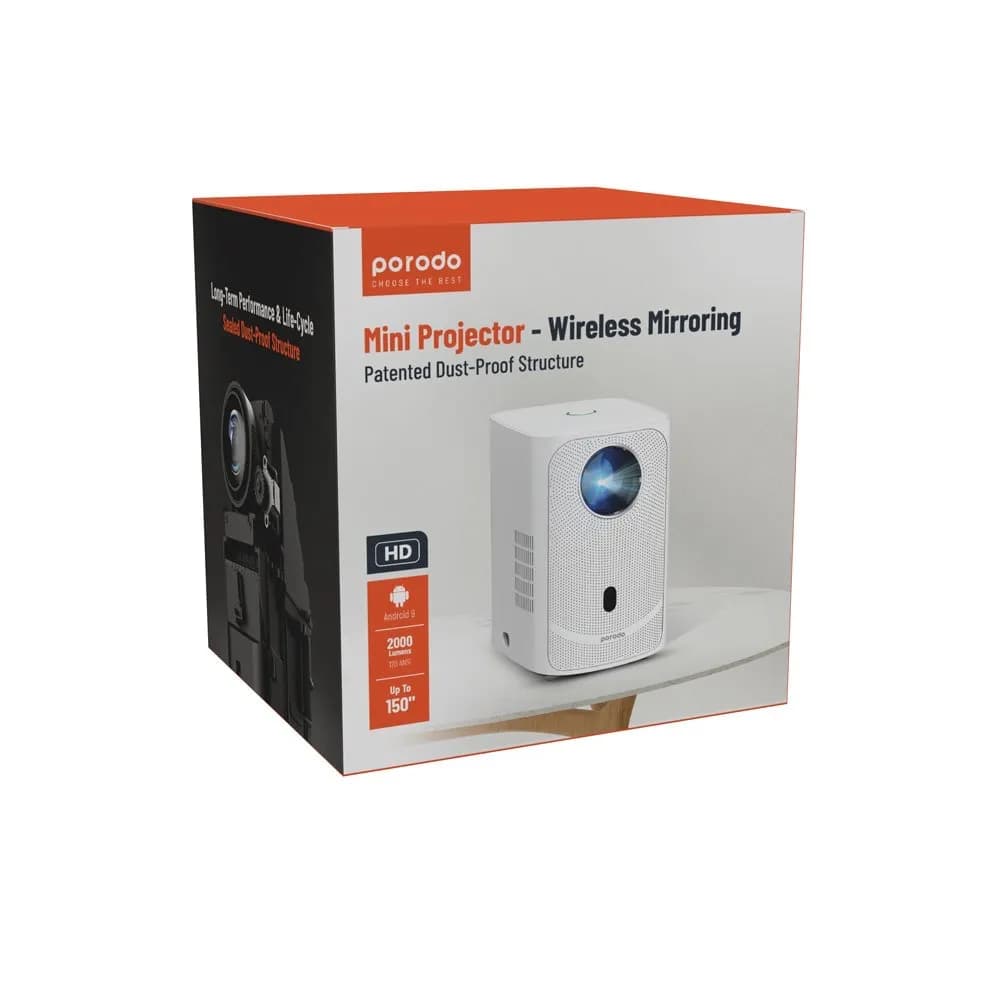 مینی پروژکتور پرودو Porodo P720PJR projector 720P — تصویر ۵