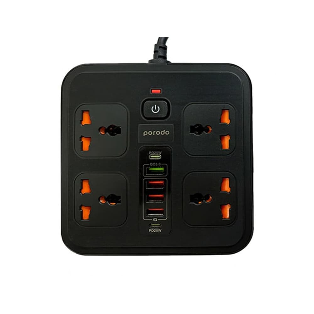چندراهی برق پرودو Porodo FWCH021 multiport 3M cable