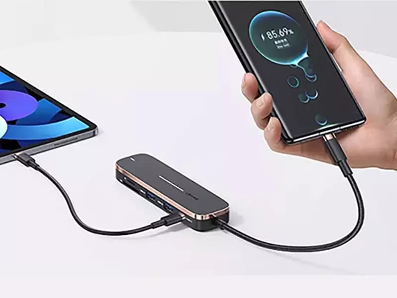 هاب تایپ سی 6 پورت یوسامز Usams SJ578 hup01 hdmi port — تصویر ۷