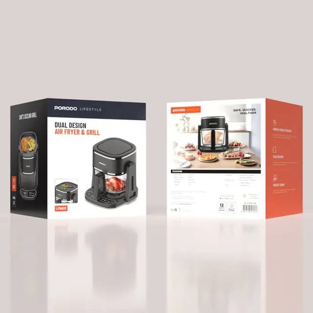 سرخ کن و هواپز و گریل پرودو مدل Porodo LFST022 glass air fryer — تصویر ۶